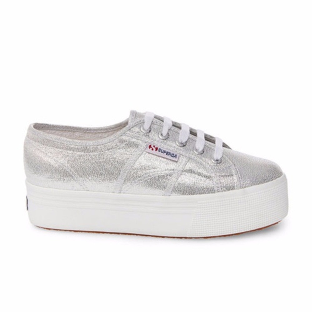 GUC Superga 2790 cotu silver platform sneakers